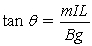 <strong>FIGURE 22-5 A metal bar of mass m and length L is suspended from two conducting wires, as shown in the sketch in Figure 22-5. A uniform magnetic field points vertically downward. Choose the expression that best describes the condition satisfied by the angle θ that the suspending wires make with the vertical when the bar carries a current I.</strong> A) B) C) D) E)