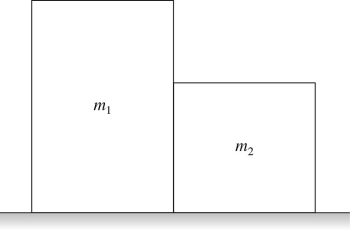 <strong>The figure shows two boxes,with m<sub>1</sub> > m<sub>2</sub>,that are on a level frictionless surface.We can apply a horizontal force Either toward the right on m<sub>1</sub> or toward the left on m<sub>2</sub>.The magnitude of the force that the boxes exert on each other is </strong> A)zero newtons in either case. B)larger if is applied toward the right. C)larger if is applied toward the left. D)the same in either case.