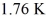 <strong>An ideal Carnot engine operating between a warm reservoir of unknown temperature and a cold reservoir at Has an efficiency of What is the temperature of the warm reservoir?</strong> A)2.93 K B)0.0500 K C)106 K D)0.0400 K
