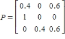 You are given a transition matrix P. Find the steady-state distribution vector. 
