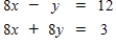 Use Gauss-Jordan row reduction to solve the system of equations. ​  <div style=padding-top: 35px> 
