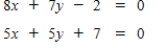 Use Gauss-Jordan row reduction to solve the system of equations. ​  <div style=padding-top: 35px> 
