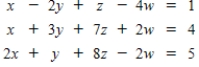 Use Gauss-Jordan row reduction to solve the given system of equations. ​  <div style=padding-top: 35px> 