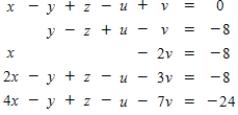 Use Gauss-Jordan row reduction to solve the given system of equations. ​ ​  <div style=padding-top: 35px> 