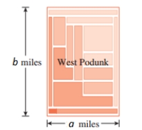 The town of West Podunk is shaped like a rectangle 80 miles from west to east and 90 miles from north to south (see the figure). It has a population density of P ( x , y ) = e ^ { - 0.1 ( x + y ) } hundred people per square mile x miles east and y miles north of the southwest corner of town. What is the total population of the town Please enter your answer as a number without the units.
