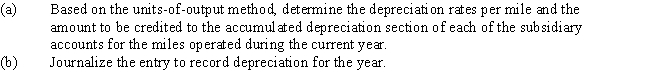 Prior to adjustment at the end of the year,the balance in Trucks is $300,900 and the balance in Accumulated Depreciation-Trucks is $88,200.Details of the subsidiary ledger are as follows: Required: