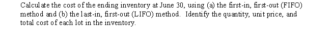 The following data regarding purchases and sales of a commodity were taken from the related perpetual inventory account: 