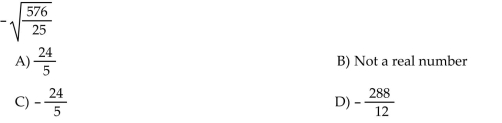Simplify the radical expression. Indicate if the expression is not a real number.