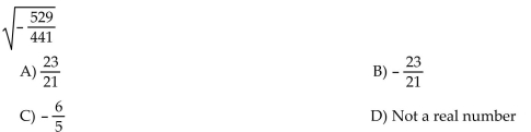 Simplify the radical expression. Indicate if the expression is not a real number.