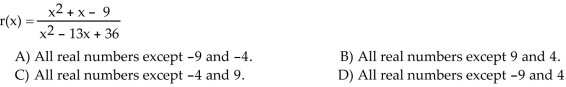 Find the domain of the rational function.