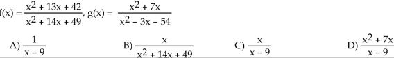 For the given functions f(x) and g(x), find f(x) ∙ g(x).