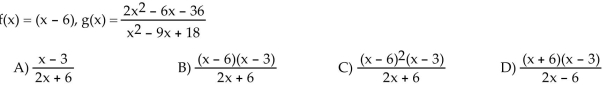 For the given functions f(x) and g(x), find f(x) ÷ g(x).