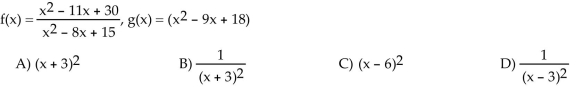 For the given functions f(x) and g(x), find f(x) ÷ g(x).