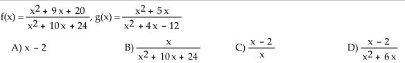 For the given functions f(x) and g(x), find f(x) ÷ g(x).