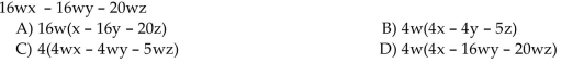 Factor the GCF out of the given expression.