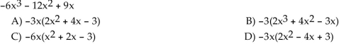Factor the GCF out of the given expression.