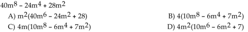 Factor the GCF out of the given expression.