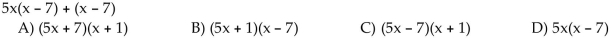 Factor the GCF out of the given expression.