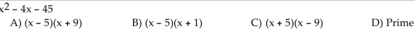 Factor completely. If the polynomial cannot be factored, write ʺprime.ʺ