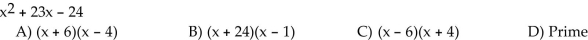 Factor completely. If the polynomial cannot be factored, write ʺprime.ʺ