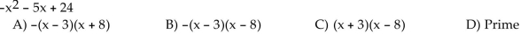 Factor completely. If the polynomial cannot be factored, write ʺprime.ʺ
