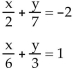 <strong>work. Do not solve. -5x + 9y = -12 -4x - 4y = -32</strong> A) Substitution B) Addition Answer: B Write the word or phrase that best completes each statement or answers the question. A student tried to clear the fractions in