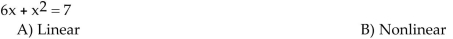 Determine whether the given equation is linear.