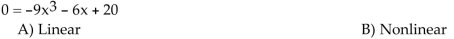 Determine whether the given equation is linear.