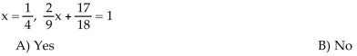 Determine whether the given value is a solution of the equation.