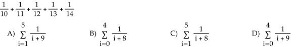 Write the sum using summation notation.