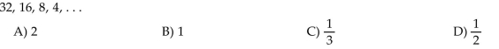 Find the common ratio, r, for the geometric sequence.
