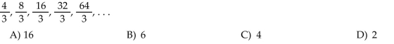 Find the common ratio, r, for the geometric sequence.
