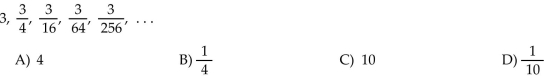 Find the common ratio, r, for the geometric sequence.