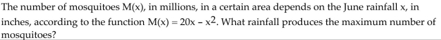 <strong>Solve the problem. </strong> A) 20 in. B) 400 in. C) 0 in. D) 10 in.