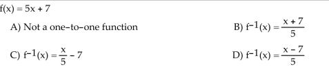 For the given function f(x), find f-1(x).