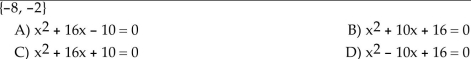 Find a quadratic equation with integer coefficients that has the given solution set.