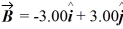 Determine the angle between the directions of vector = 3.00 + 1.00 and vector .