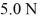 <strong>If a 5.0 kg box is pulled simultaneously by a 10.0 N force and a force,then its acceleration must be</strong> A) 3.0 m/s<sup>2</sup>. B) 2.2 m/s<sup>2</sup>. C) 1.0 m/s<sup>2</sup>. D) We cannot tell from the information given.