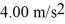 A 30.0-kg object experiences a drag force due to air resistance with a magnitude proportional to the square of its speed.The object falls with an acceleration of downward when it is falling downward at .What is its terminal speed?