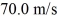 A 30.0-kg object experiences a drag force due to air resistance with a magnitude proportional to the square of its speed.The object falls with an acceleration of downward when it is falling downward at .What is its terminal speed?