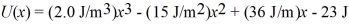 <strong>The potential energy for a certain mass moving in one dimension is given by .Find the location(s)where the force on the mass is zero.</strong> A) 4.0 m, 5.0 m B) 1.0 m C) 2.0 m, 3.0 m D) 3.0 m, 5.0 m
