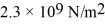 <strong>At a depth of about 1030 m in the sea,the pressure has increased by 100 atmospheres .By how much has 1.0 m<sup>3</sup> of water been compressed by this pressure? The bulk modulus of water is .</strong> A) 2.3 × 10<sup>-3</sup> m<sup>3</sup> B) 3.3 × 10<sup>-3</sup> m<sup>3</sup> C) 4.3 × 10<sup>-3</sup> m<sup>3</sup> D) 5.3 × 10<sup>-3</sup> m<sup>3</sup> E) 6.3 × 10<sup>-3</sup> m<sup>3</sup>