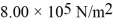 On planet X,the absolute pressure at a depth of 2.00 m below the surface of a liquid nitrogen lake is .At a depth 5.00 m below the surface,the absolute pressure is .The density of liquid nitrogen is 808 kg/m<sup>3</sup>. (a)What is the atmospheric pressure on planet X? (b)What is the acceleration due to gravity on planet X?