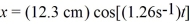 The position of an object that is oscillating on an ideal spring is given by the equation .At time , (a)how fast is the object moving? (b)what is the magnitude of the acceleration of the object?