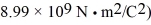 <strong>The capacitance per unit length of a very long coaxial cable,made of two concentric cylinders,is 50 pF/m.What is the radius of the outer cylinder if the radius of the inner one is 1.0 mm? (k = 1/4πε<sub>0</sub> = </strong> A) 3.0 mm B) 2.0 mm C) 4.0 mm D) 1.0 mm E) 0.50 mm