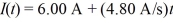 The current in a wire varies with time according to the equation ,where t is in seconds.How many coulombs of charge pass a cross section of the wire in the time period between and