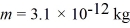 As shown in the figure,a small particle of charge q = -7.0 × C and mass has velocity as it enters a region of uniform magnetic field.The particle is observed to travel in the semicircular path shown,with radius .Calculate the magnitude and direction of the magnetic field in the region.