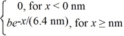 The wave function for an electron that is confined to x ≥ 0 nm is ψ(x)= (a)What must be the value of b? (b)What is the probability of finding the electron in a 0.010 nm-wide region centered at ?