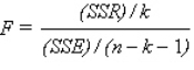<strong>In the following formula, k stands for: </strong> A) the number of observations B) the degrees of freedom of the denominator C) the number of independent variables D) the sample size