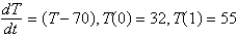 <strong>A frozen chicken at is taken out of the freezer and placed on a table at . One hour later the temperature of the chicken is . The mathematical model for the temperature as a function of time is (assuming Newton 's law of warming)</strong> A) B) C) D) E)